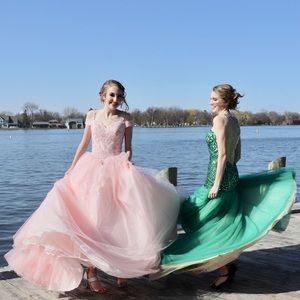 Light pink prom dress